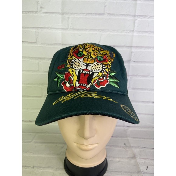 Cliff Raven Artwear Tiger Ed Hardy Tattoo Embroidered Mesh Back Snapback Hat Cap - Picture 2 of 10